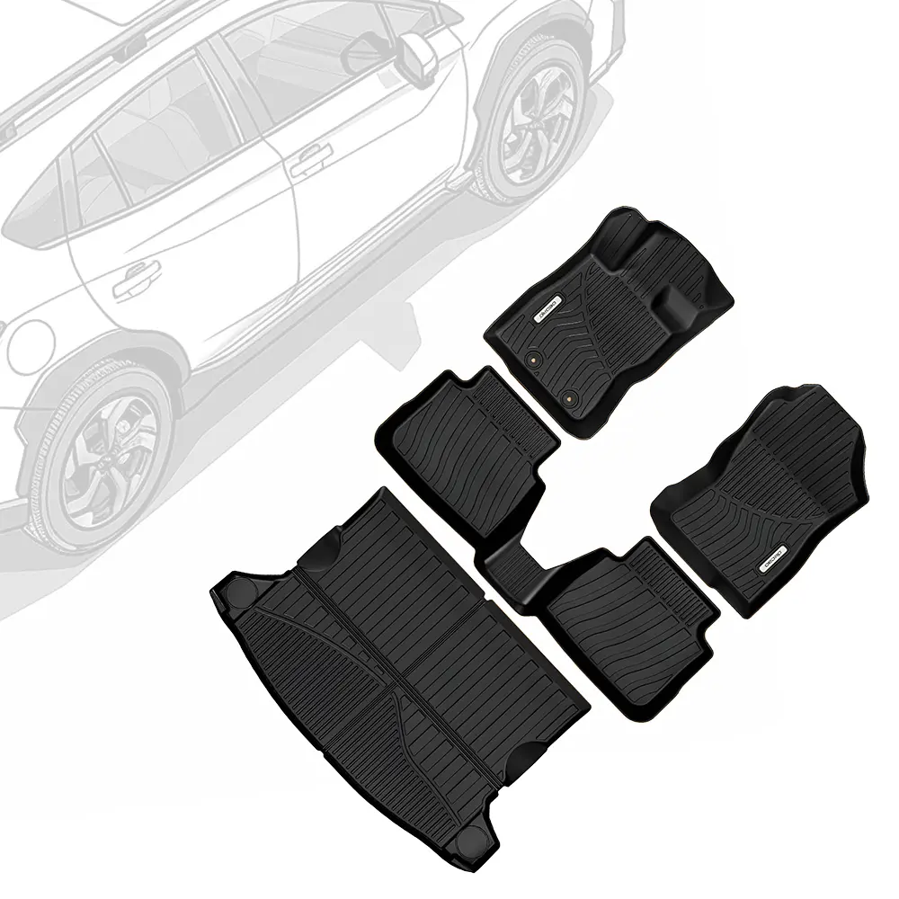 OEDRO TPE Floor Mats fits 2024 Subaru Crosstrek (New Pattern), All Weather, Waterproof