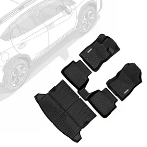 OEDRO Upgraded Floor Mats Fit for 2024-2025 Subaru Crosstrek & Impreza Accessories, TPE All-Weather Crosstrek Floor Liners 1st & 2nd Row & Trunk Mat