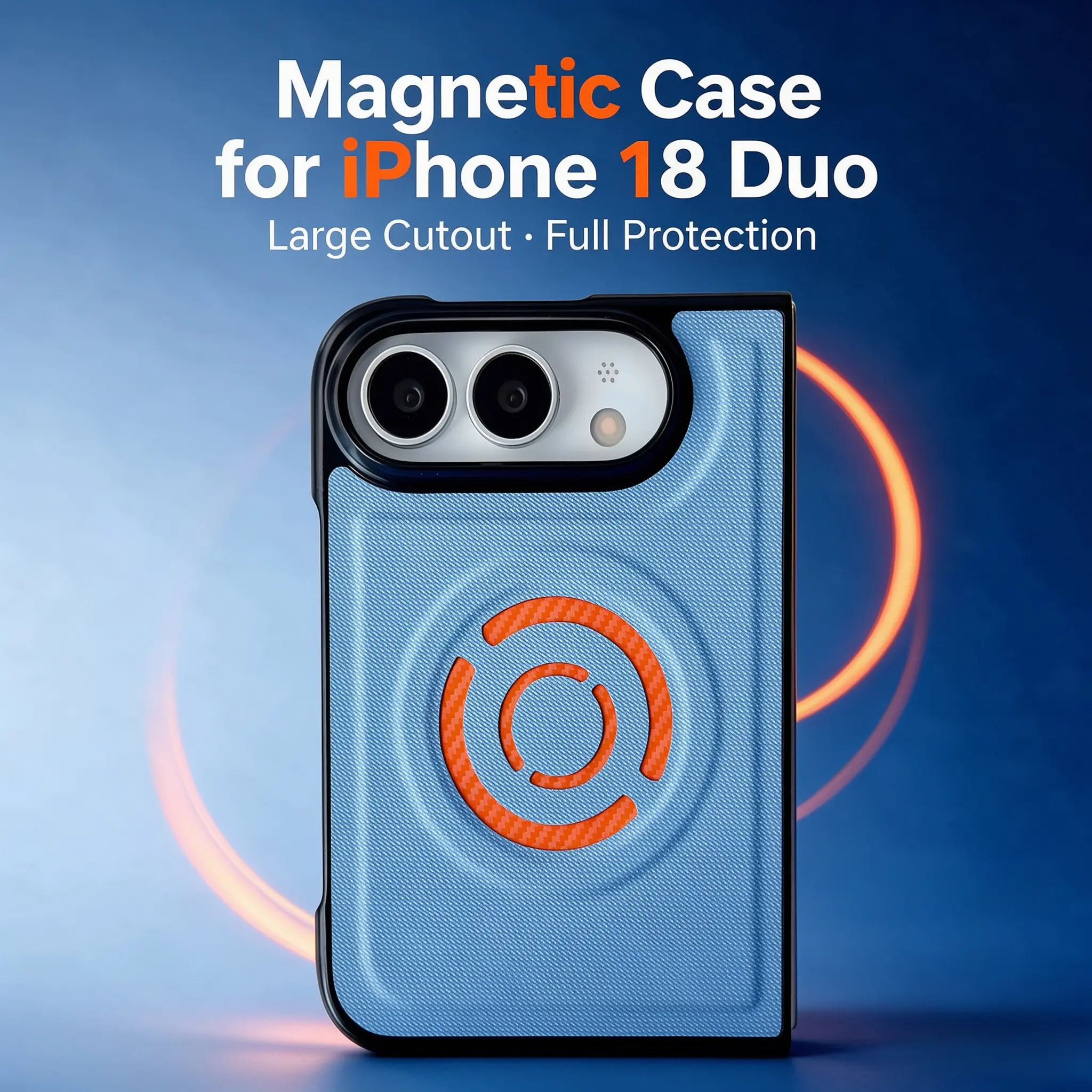 Suitable for IP Duo foldable phone cases: tech-textured, magnetic, and business-style protective case