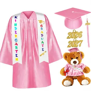 Kindergarten Graduation Gown Cap 2026, Preschool Graduation Photoshoot Accessories Include Stole Tassel Sash Charm Bear, Gifts for Classmates or Friends Student, Pre K Graduation Gift for Daughter Son Boys Girls, Class of 2026 Grad Party for Cere