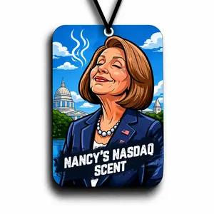 Nasdaq Nancy "Insider Info" Car Air Freshener - Funny Political Gag Gift