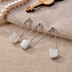 100pcs Heavy Duty Stainless Steel Diaper Pins - 2.1in/5.3cm Plastic Head Pins with Safe Locking Closures for Cloth Diapers Sewing Tools Sewing Supplies Crafts