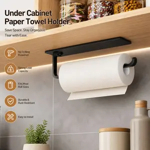 Modern Kitchen Paper Holder, Wall-Mounted Design, Space-Saving, Durable Plastic, Toilet Paper Holder, Bathroom Accessory, Ideal for Home & Commercial Use