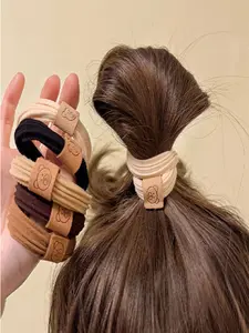 5pcs Cute Bear Headbands, High Elasticity Rabbit Satin Hair Ties, Durable No-Seam Hair Accessories for All Seasons