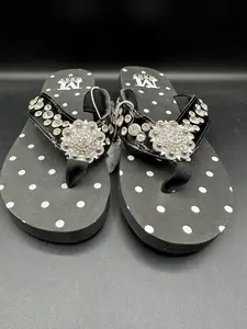 Montana West Black Bling Flip Flop
