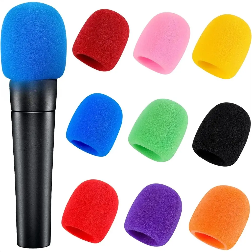 28pcs Microphone Protective Covers, Multi-Color Microphone Covers, Microphone Dust Covers, Reusable, Protective Case for Handheld Microphone (Random Color)