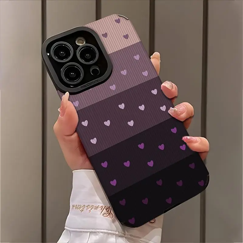 Heart Pattern Phone Case, Shockproof Phone Protective Cover, Phone Accessory Compatible with iPhone 16 15 14 13 12 11 Plus Pro Max
