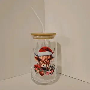 Personalized Christmas Glass Cup - Festive Drinkware - Bottles Tumblers Mug