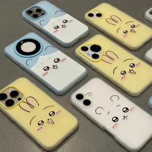 Cute Little Hachi Usagi case suitable for Apple iPhone 17, 15 two-in-one jelly case, IP16 anime, 14 hard case