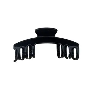 The Rachel Glossy Black Hair Claw clip, series 2, with a smooth, shiny finish for a classic, everyday look Hat Accessory made for Trucker Hats