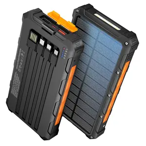 20000mAh Large-Capacity Battery Pack Multifunctional High Power Portable Power Bank Mobile Phone Charger With Bright Flashlight 4 Cables PD20W Fast Charging 6 Output 2 Input Travel Emergency Suitable for iPhone Samsung and iPad Etc Electronic Devices