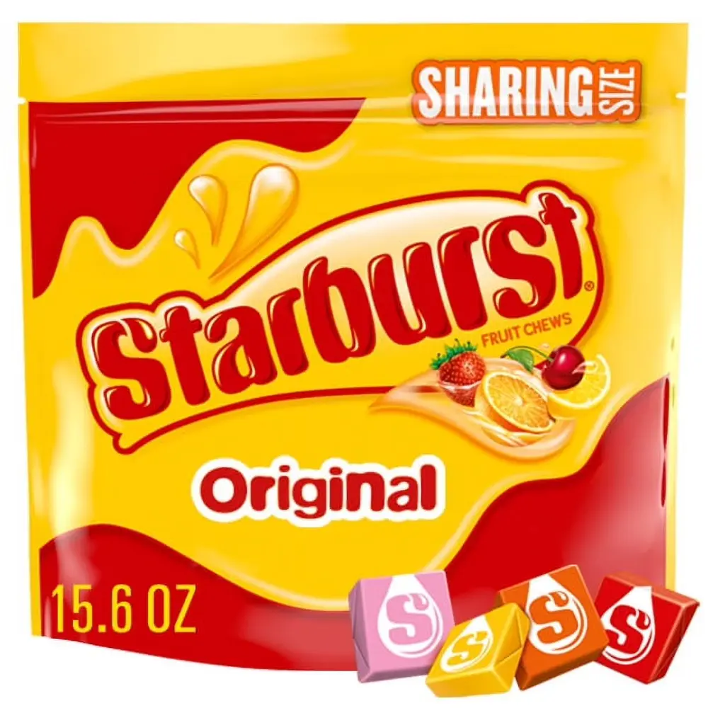 Starburst Original Fruit Chews Chewy Candy Sharing Size 15.6 oz Bag with Strawberry Cherry Orange & Lemon Flavors Perfect for Parties and Movie Nights