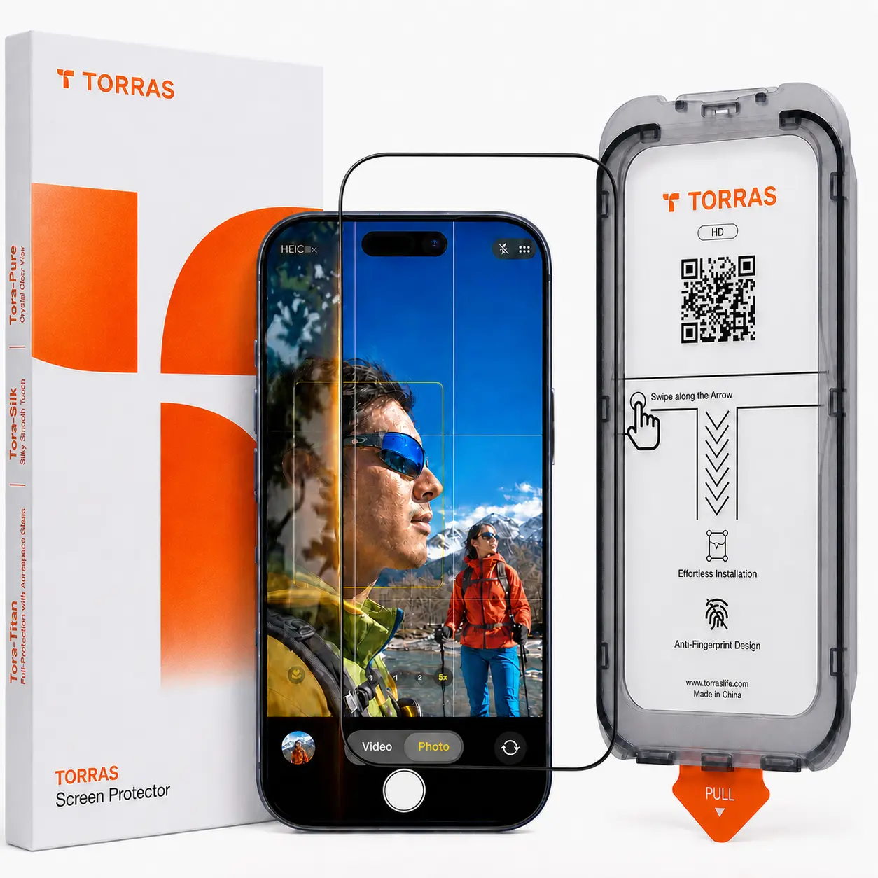 TORRAS(2-Pack)  Full-View Screen Protector for iPhone – HD Clear / AR Anti-Reflective, No Covered Pixels, Slim & Smooth Tempered Glass