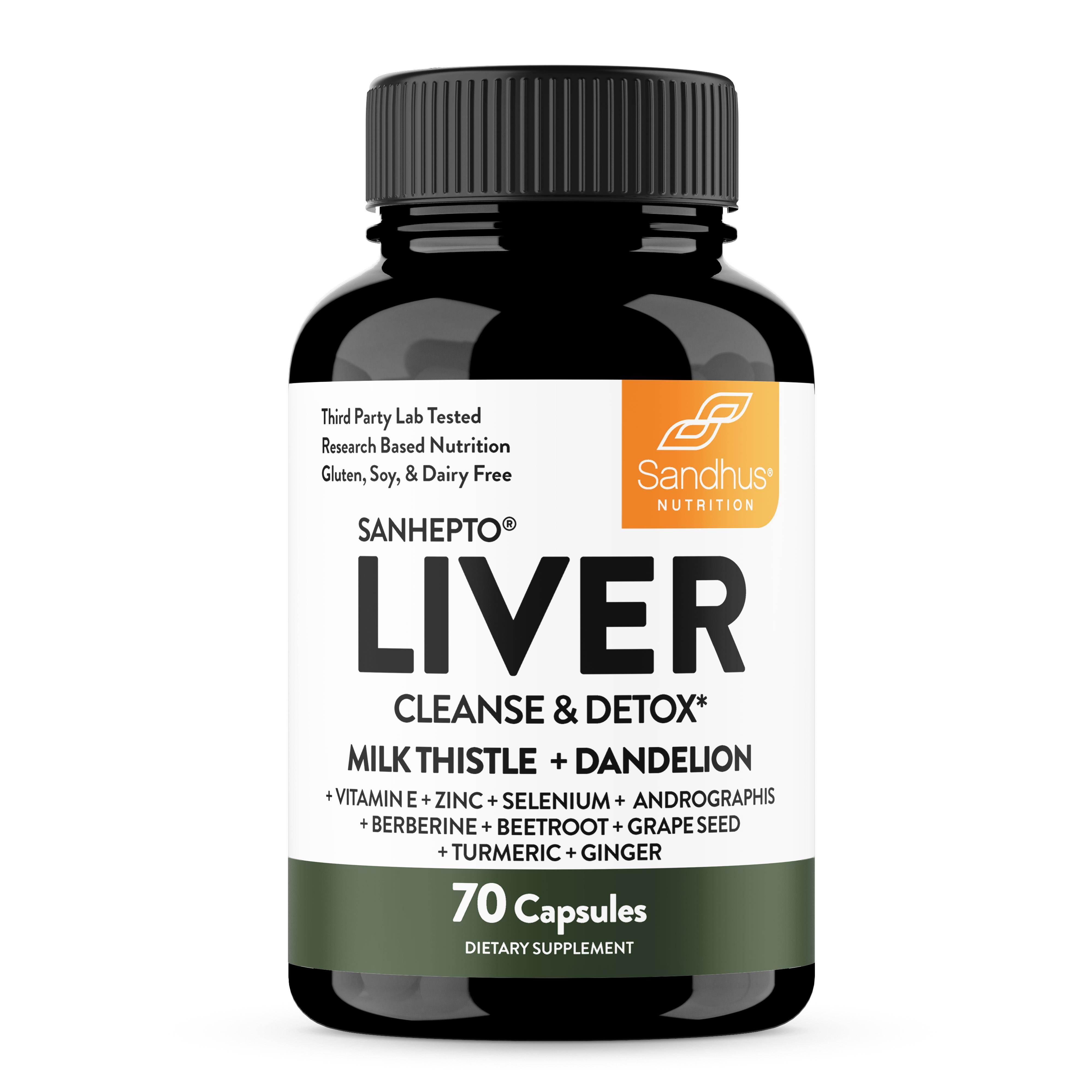 【Sandhus】Liver Supports 11 Ingredient Blend With Milk Thistle And Dandelion Dietary Supplement Healthcare Edible Fitness