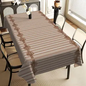 JIT 1pc 2D flat khaki bow pattern rectangular tablecloth, suitable for kitchen, living room, and dining table, kitchen accessory, party, room & outdoor decorative tablecloth, a tablecloth gift for friends