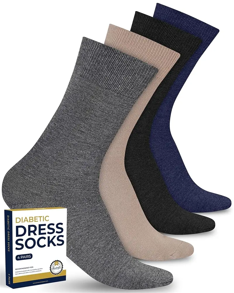 Black/Beige/Gray/Navy - 4 Pairs