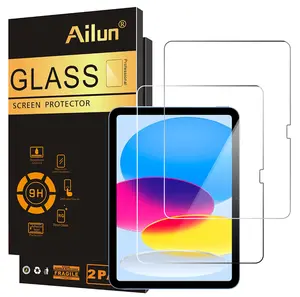 2 Pack Screen Protector for iPad 10th Generation 10.9 Inch Display 2022 Tempered Glass [Face ID & Apple Pencil Compatible] Ultra Sensitive Case Friendly [2 Pack]