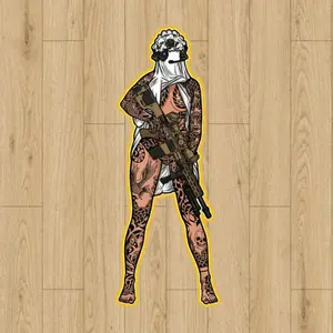 Tactical Sniper Waifu with MK13 – Ghost Operator Vinyl Sticker Waterproof