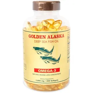 Omega-3 Golden Alaska Deep Sea Fish Oil 1000mg – EPA & DHA Softgels | Supports Heart, Brain, Joint & Immune Health | Purified Wild-Caught Fish | Nutritional Support | 200 Softgels By NCB
