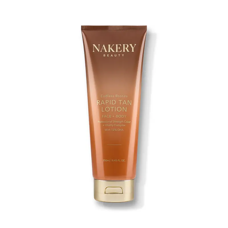 Nakery Beauty Endless Bronze Rapid Tanning Lotion - Fragrance-Free Body Tanner, Self Tanning Solution with Lightweight, Smoothing, Hydrating Peptides+Hydrators Formula for All Skin Types & Bronzy Body Glow