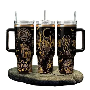 Essential Quality H Potter 20oz - 40oz Tumbler Stainless Steel, Double Wall Insulated, With Handle – Magic Wizard Series Design, Perfect Gift for Fans Gift for Christmas, Xmas