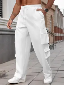 Men's Plus Size Work Pants, Loose Fit, Wrinkled Design, Pocket, Perfect for Outdoor Activities and Daily Wear, All Seasons