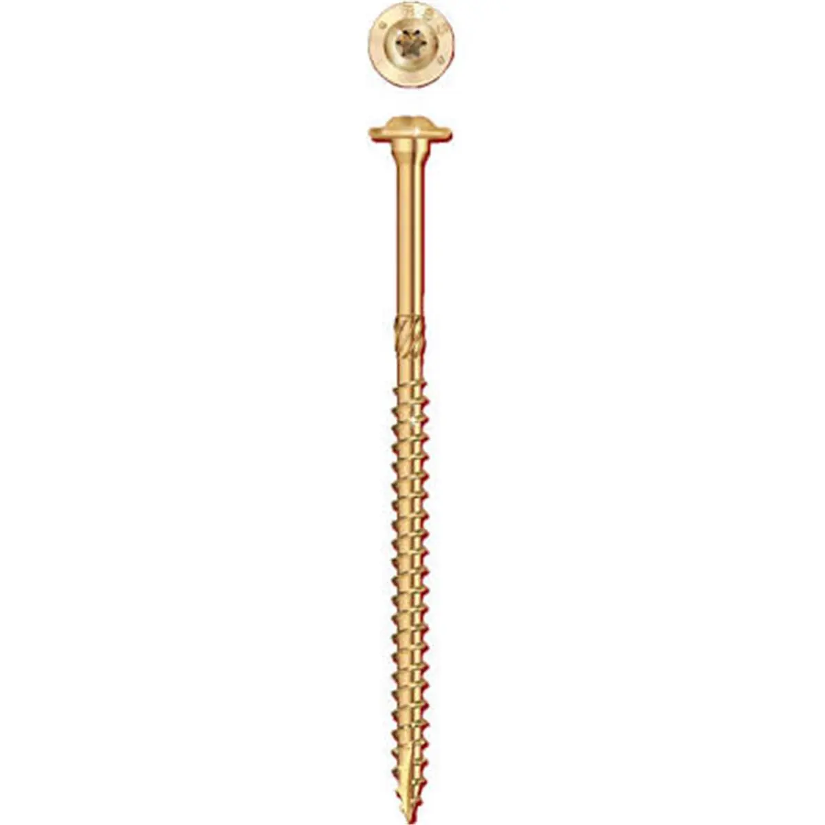 212 MAIN RSS Structural Cabinet Screws for Sailing & Water Sports, #8 Gauge 0.31x5.12 in Gold Electro Galvanized Wide Flat Head, Thin to Prevent Material Splitting, Sufficient Strength for Secure Installation, 17 lbs Load Capacity, Ideal for Builders, Thi