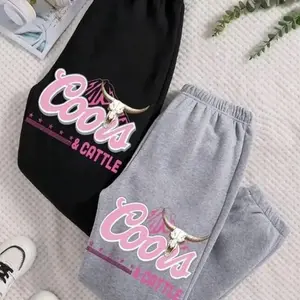 Coors & Cattle Graphic Sweatpants, Unisex Western Joggers for Men and Women, Casual Country Outfit, Comfortable Everyday Streetwear Pants F R