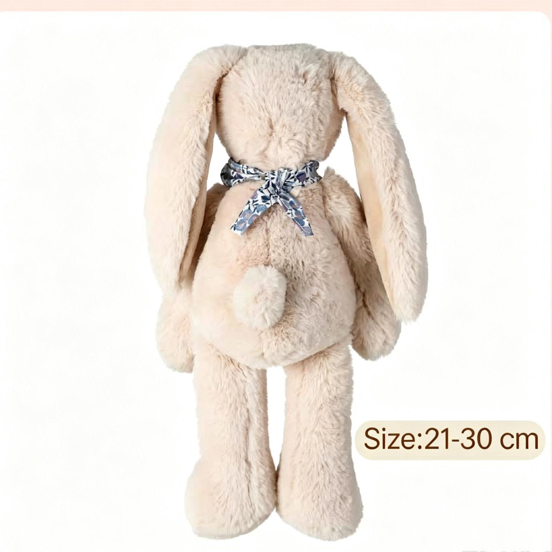 MINISO Scarf  Bunny Plush Doll, Floppy Ear Rabbit Stuffed Toy, Soft Comfort Plush Figure, Bedroom Decor & Holiday Gift For Girls