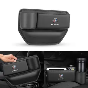 Leather Car Seat Gap Organizer, Multifunction Console Crevice Filler, Side Storage Box with Cup Holder, for Buick Models