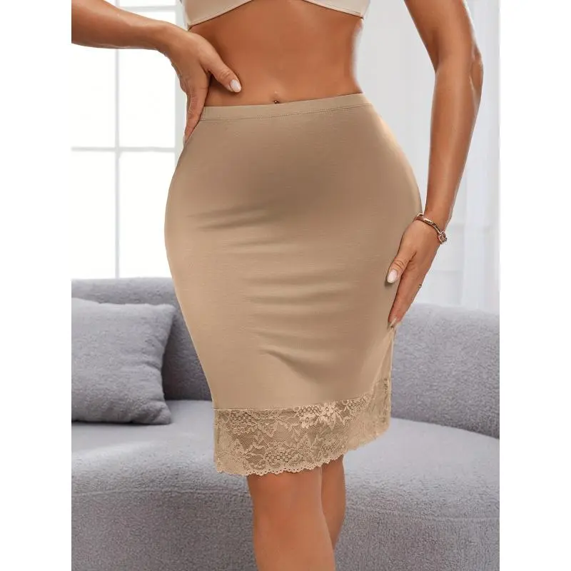 chinese dress ladies White Midi Pencil Skirt with Back Slit White / S main image 0