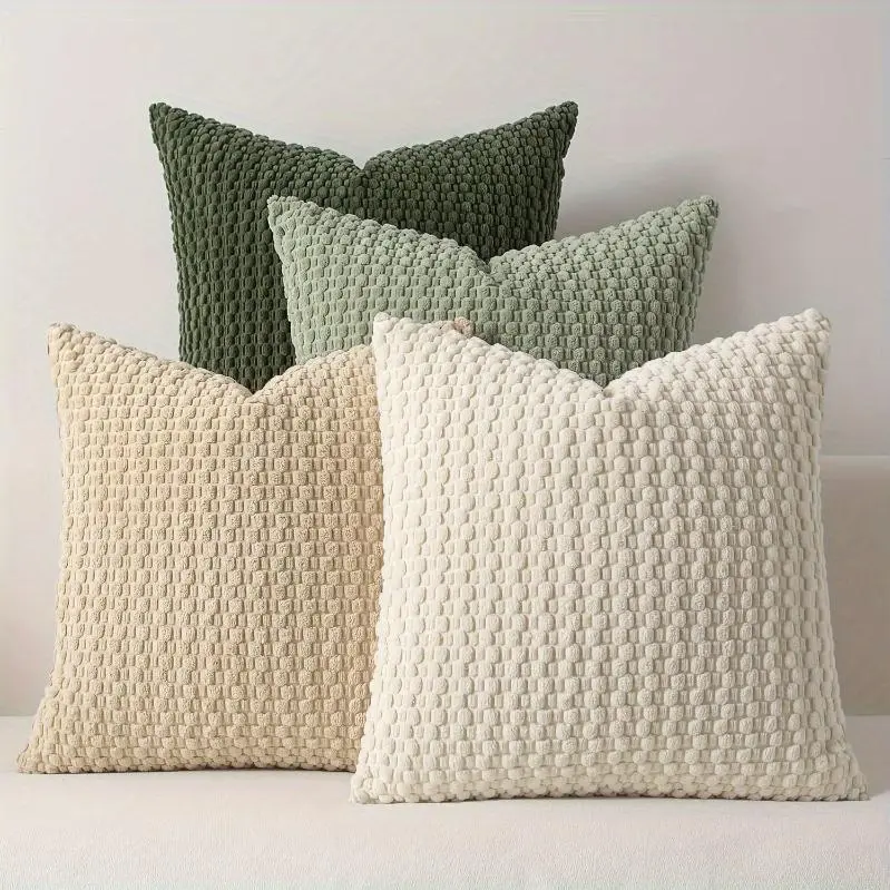 4 Soft Velvet Modern Double-Sided Design Sofa Pillowcases, Office Chair Backrest Pillowcases, Bedside Cushion Covers, And Machine-Washable Sofa And Bed Decorative Cushion Covers