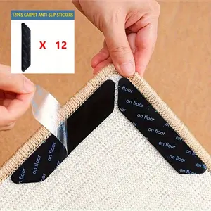 12 Double-sided Carpet Fixing Patches, Anti Slip and Easy To Install, Suitable for Wooden Floors and Ceramic Tiles