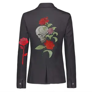 Skull And Rose Black Blazer