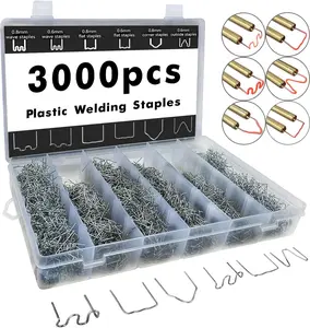 Plastic Welding Staples 3000 count,6 Types Hot Staples for Decoration,Auto Repair,Architectural Modelling, Manufacturing,Etc.