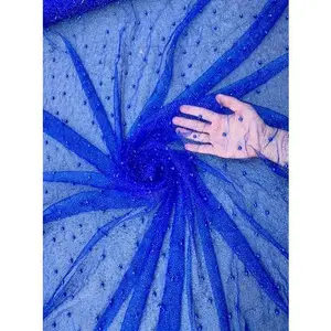 Royal Blue Glitter Pearl Tulle