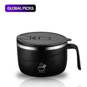 1200ML Large-Capacity Instant Noodle Bowl, Bowl With Lid, Multi-Purpose Anti-Scald Instant Noodle Pot, Tableware for Home, Office and Dormitory, Instant Noodles Bowl, Summer Father's Day Gift, Soup Bowls With Lids #GLOBAL PICKS