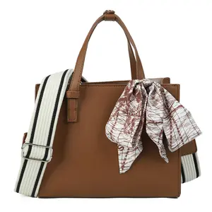 Fashionable Braided PU Leather Shoulder Straps Square Body Tote Bag for Hand Carrying or Cross Body All Occasions Brown Classic & Timeless Design
