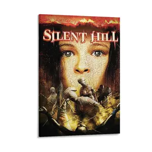 Movie Poster Silent Hill Horror，Decorative Canvas Wall Art Living Room Posters Bedroom Painting . (12) Canvas Poster Bedroom Decor Sports Landscape Office Room Decor Gift Frames Ornaments Decoration Artistic