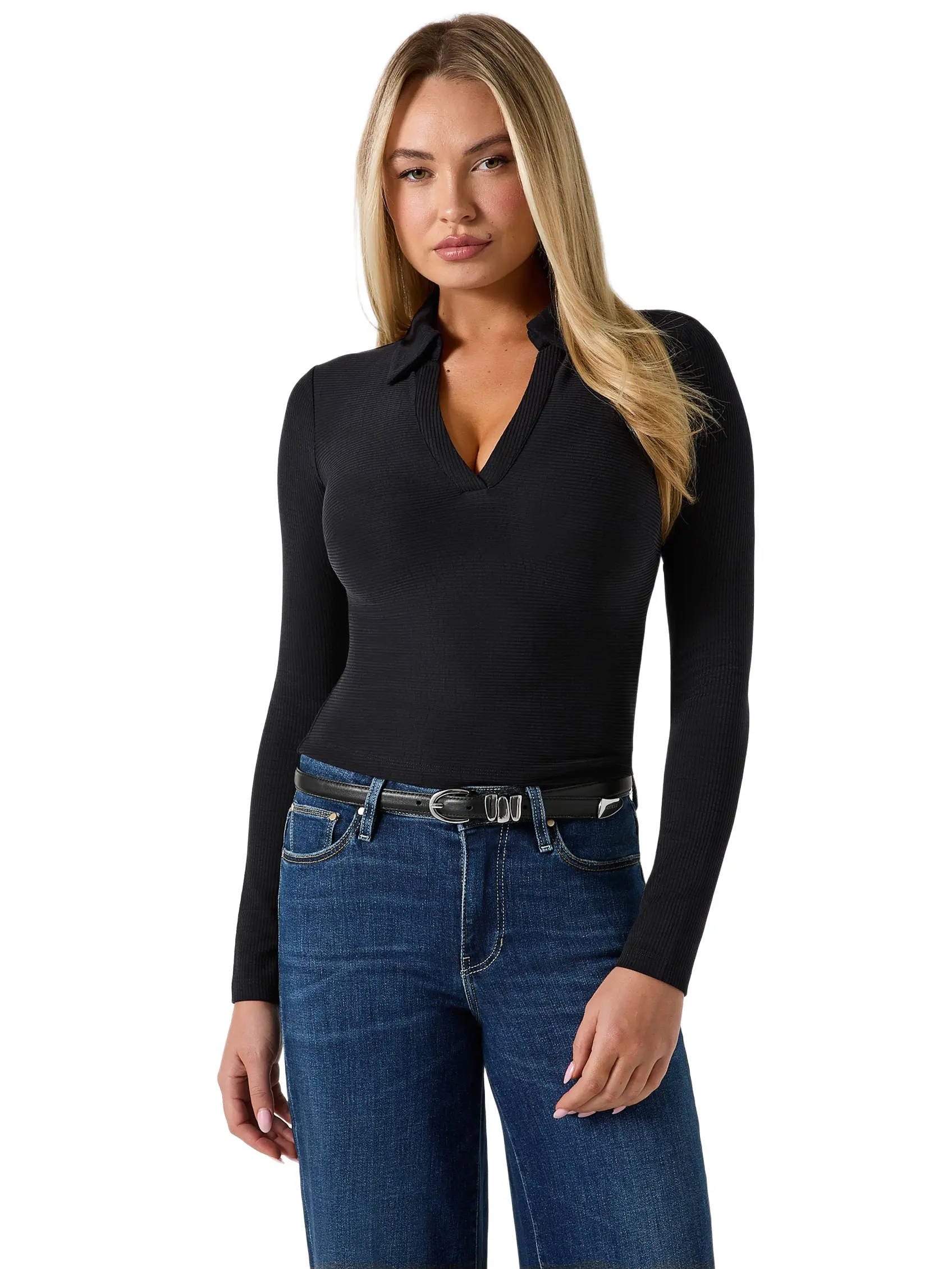 GUESS Female Rib-knit polo shirt