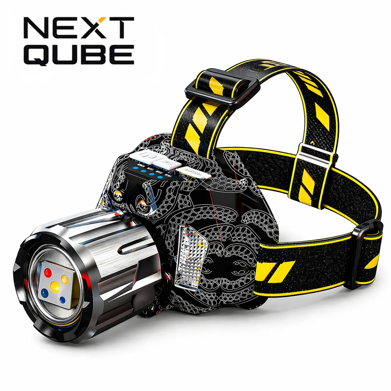 High Bright LED Headlamp - Rechargeable Work Light with 5-Color Modes, Motion Sensor, 1000m Long Beam, Twist-to-Zoom & Waterproof Torch for Night Fishing, Camping