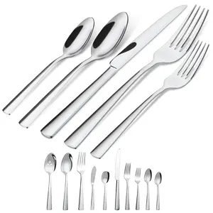 Brightown 45/65-Piece Silverware Set - Stainless Steel Forks, Spoons & Knives for 12, Dishwasher Safe, Ergonomic Design for Comfort Tableware Stylish Utensils Cutlery