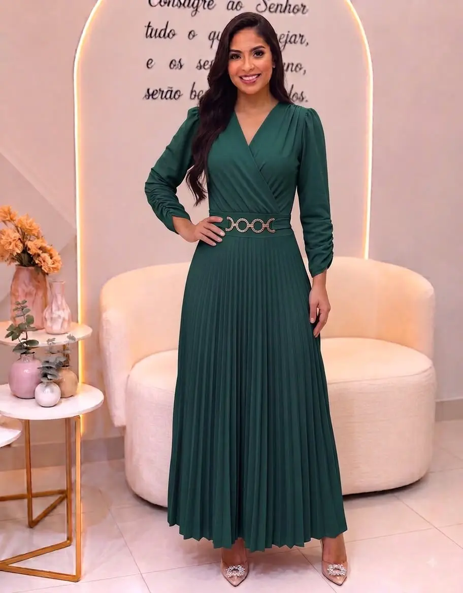 vestido plisado