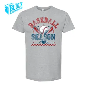 Baseball Season The Block Funny Soft Style Tee Shirt Crewneck Classic