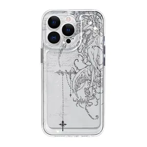 Suitable Ins Style Creative Fashion New Mobile Cover Simple Full-Package Transparent Protective Shell For iPhone 17 16 15 14 13 12 11 Pro Max Plus Air - Top Fan's Phone Case Cover as Perfect Gift Get Ready for Halloween