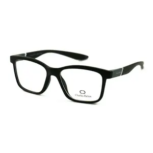Eyeglasses Men Matte Black/Grey White Frames Rectangle 53 18 145 Charles Delon