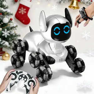 Remote Control Stunt Robotic Dog - Interactive RC Toy with Realistic Walking, Barking & Trick Performance, Easy to Operate Indoor/Outdoor, Christmas Gift for All Ages