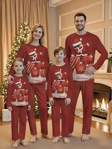 Christmas Practical family outfit for multiple occasions Family party crew neck long sleeve set Christmas party set Family set Fashionable parent-child outfit, holiday family gathering, outdoor activities,  parent-child set, seasonal outfit