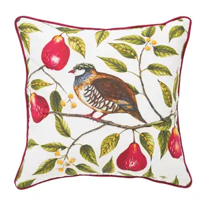 18" x 18" Partridge In a Pear Tree Throw Pillowby Valerie