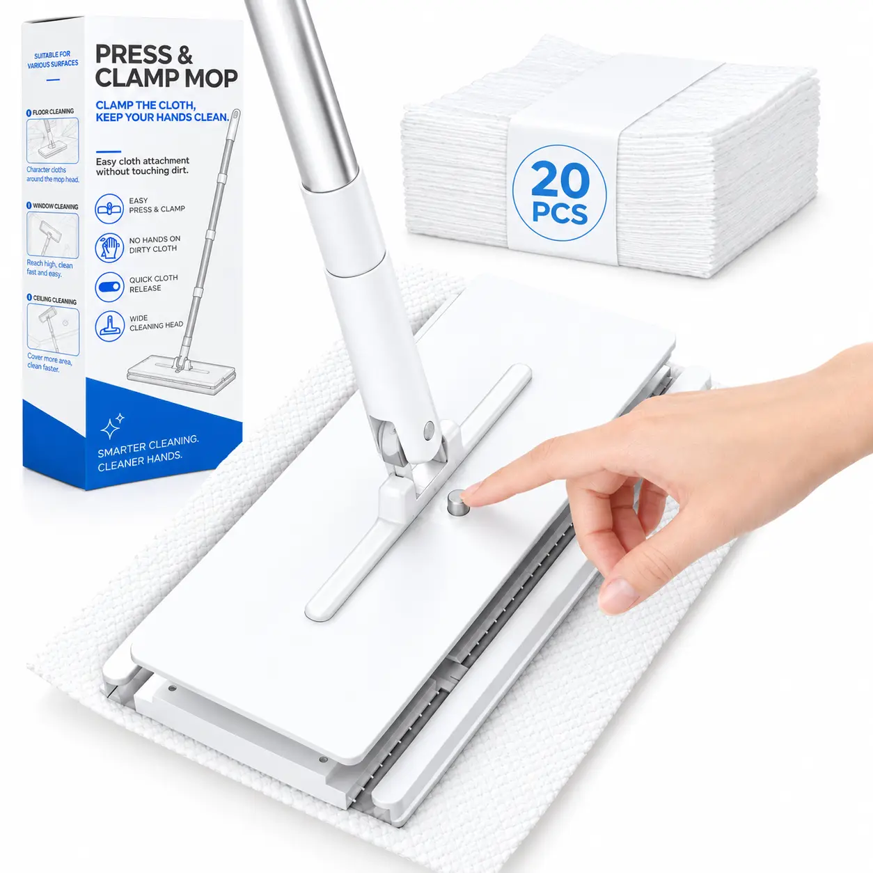 Sweep & Mop Kit - Durable Cleaning Tool for Hardwood, Tile, Marble & Laminate Floors, Home, Kitchen Cleaning Essentials.